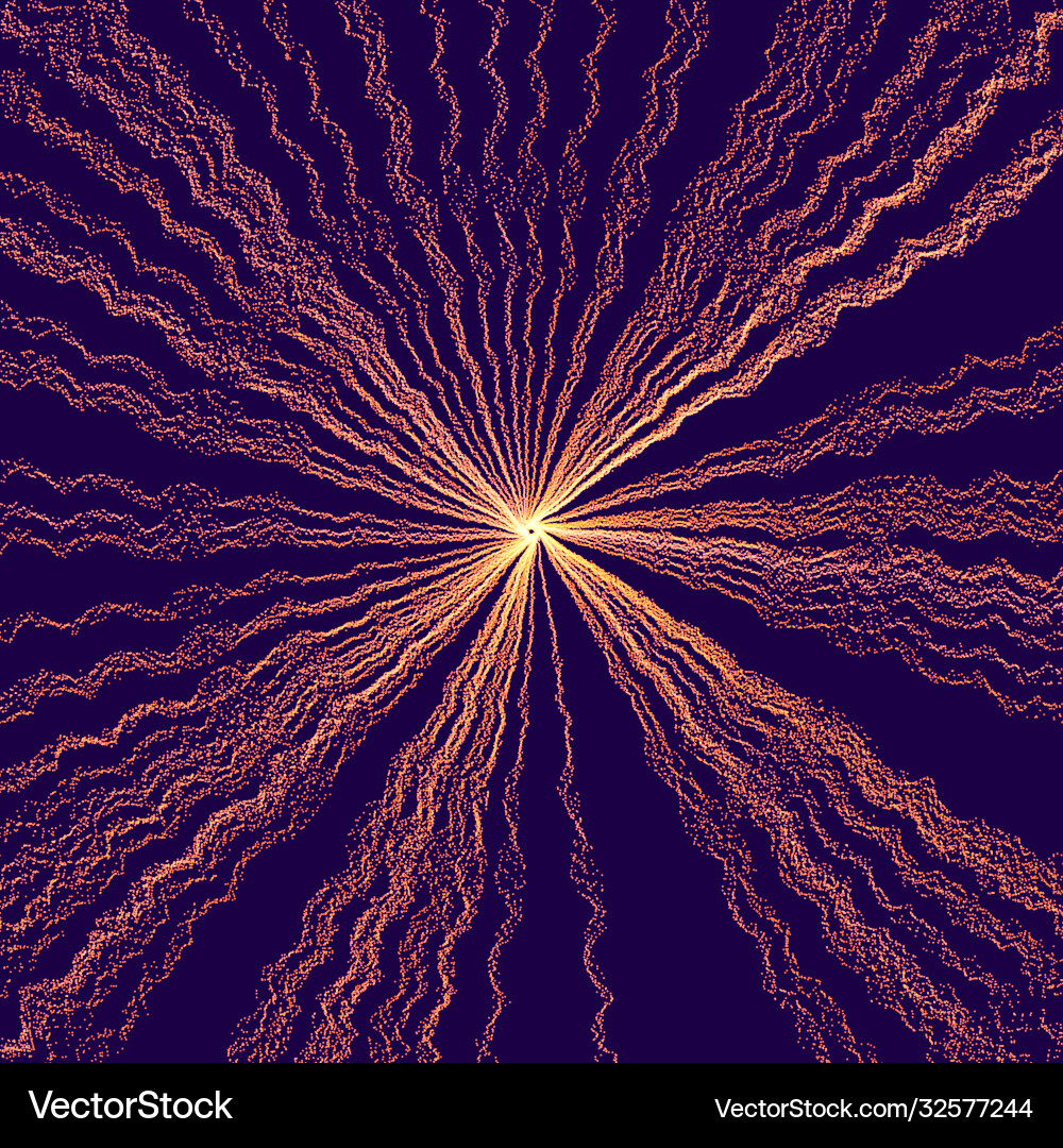 Glowing particles in out center dynamic flow Glowing particles in out center dynamic flow Vector Image