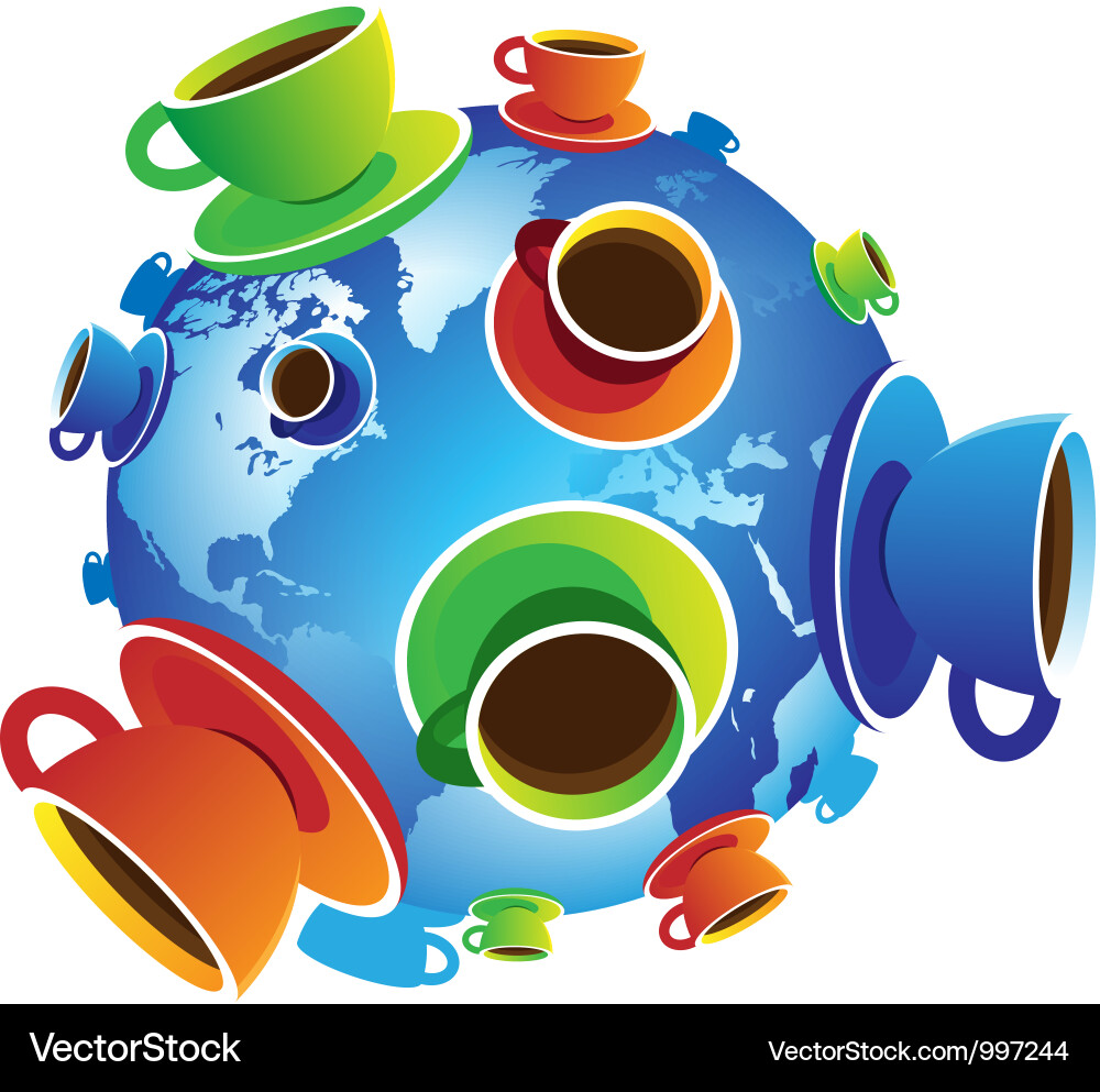 Kaffee Welt isoliert Vektorbild
