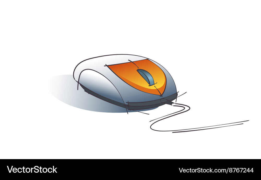 Modern Computer Mouse Sketch vector image