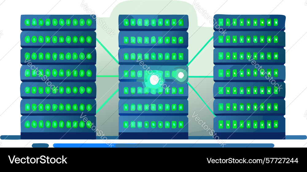 Modern server racks data center design vector image