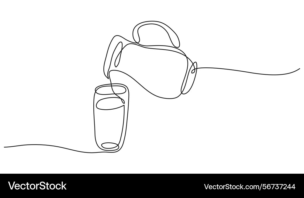 One line continuous drawing of pitcher One line continuous drawing of pitcher vector image