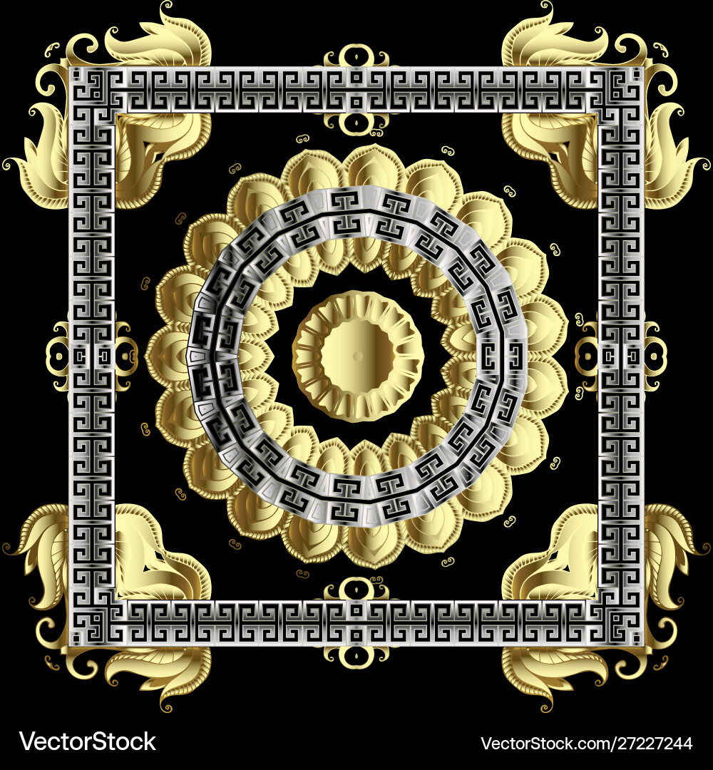 Ornate gold floral 3d mandala pattern Ornate gold floral 3d mandala pattern vector image