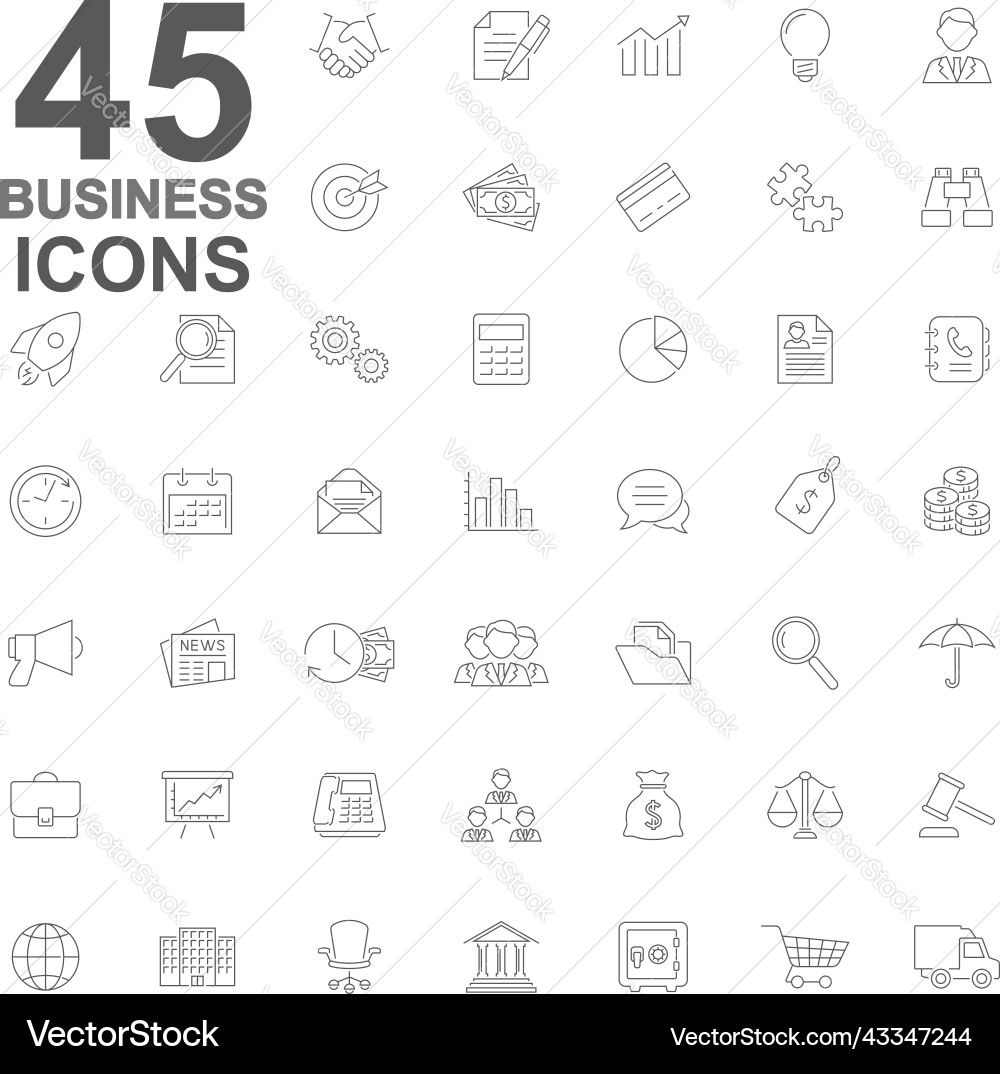 Set of business finance and economy line icons vector image