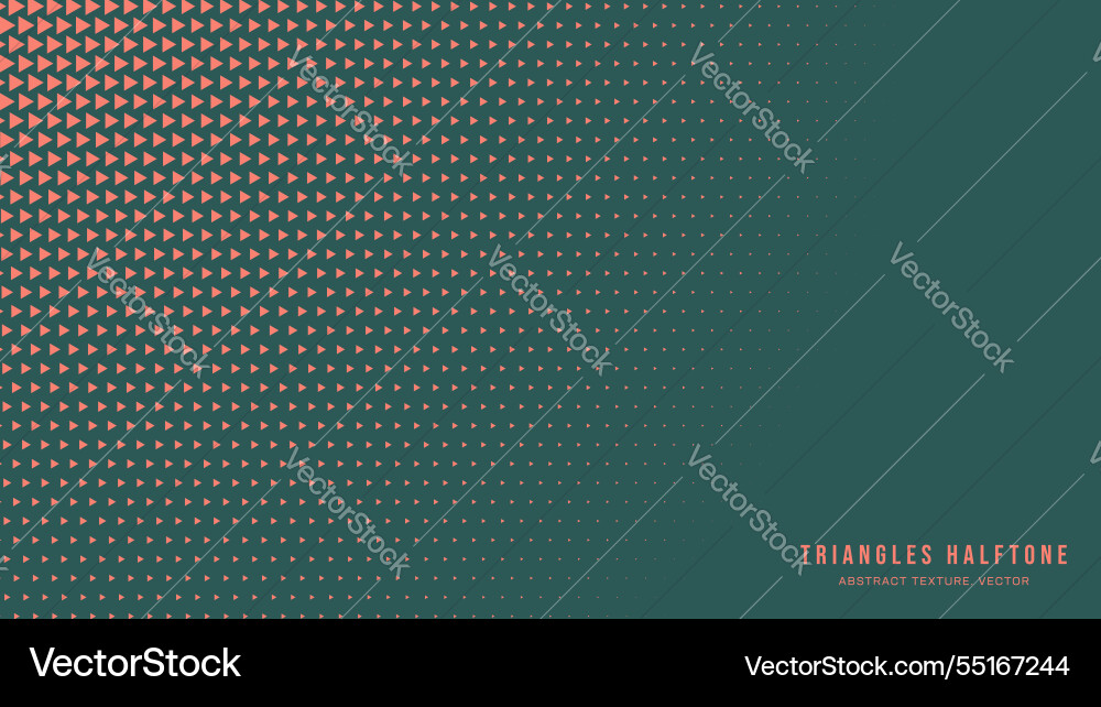 Triangles halftone pattern radial border orange Vector Image