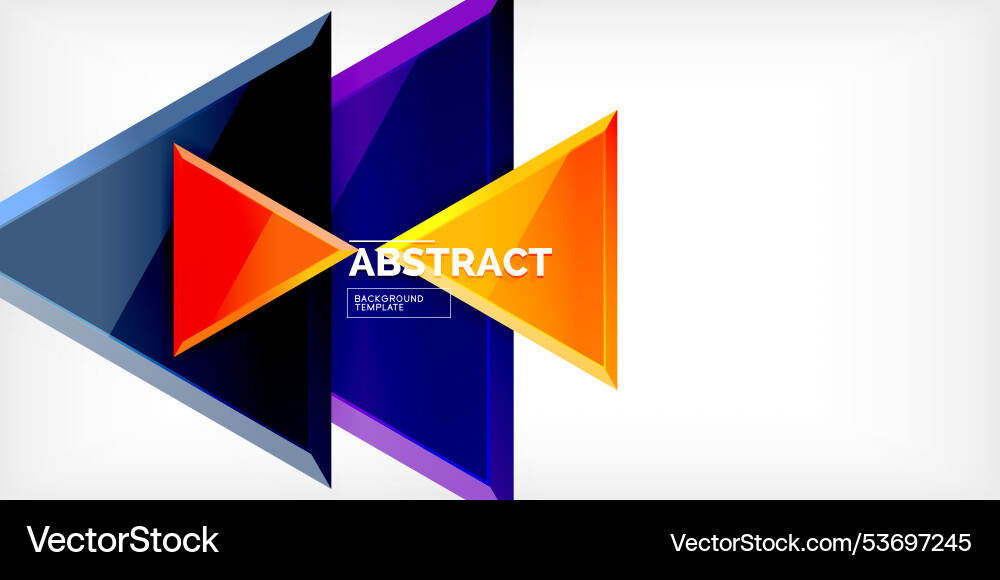 Abstract background - colorful triangles with 3d Vector Image