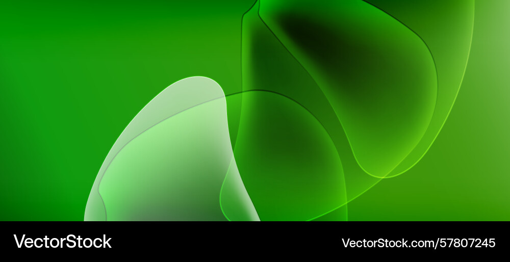 Abstract green shapes overlap creating soft Abstract green shapes overlap creating soft Vector Image