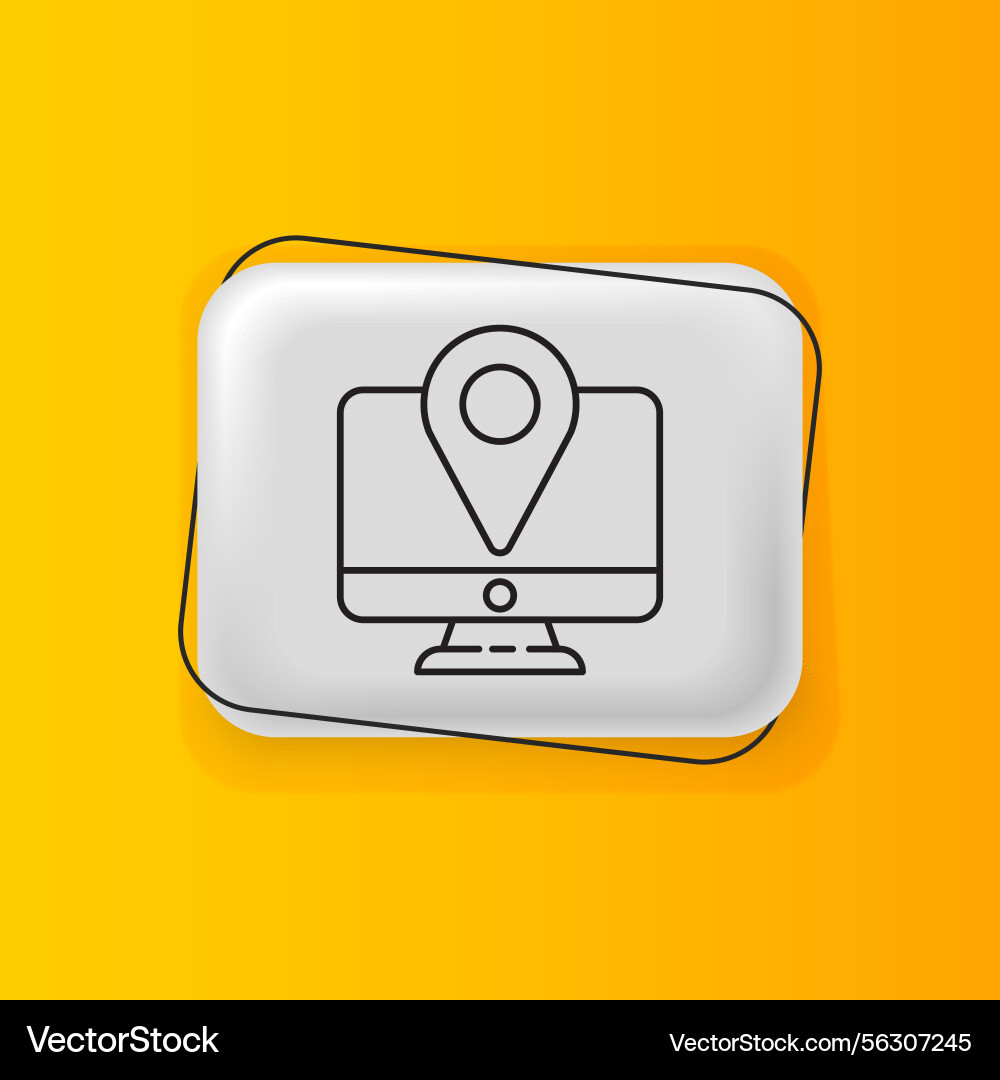 Black computer monitor and folded map Black computer monitor and folded map vector image