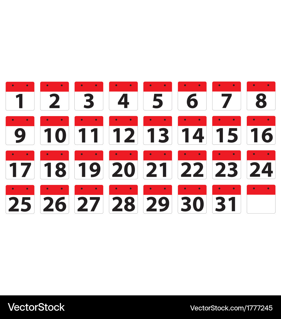Calender dates vector image