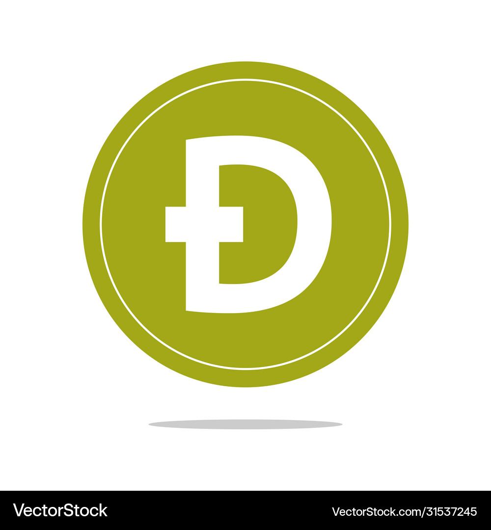 Dogecoin doge cryptocurrency icon – Royalty-Free Vector | VectorStock