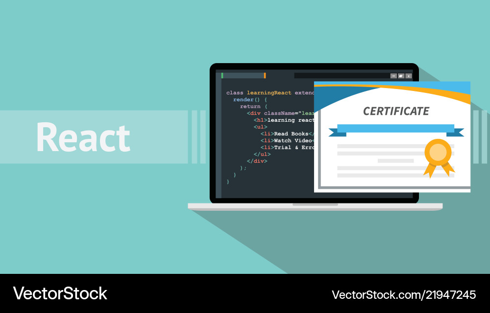 React native programming online learning React native programming online learning vector image