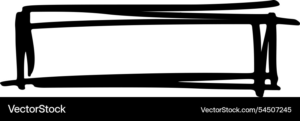 Rectangular highlight border scribble element vector image