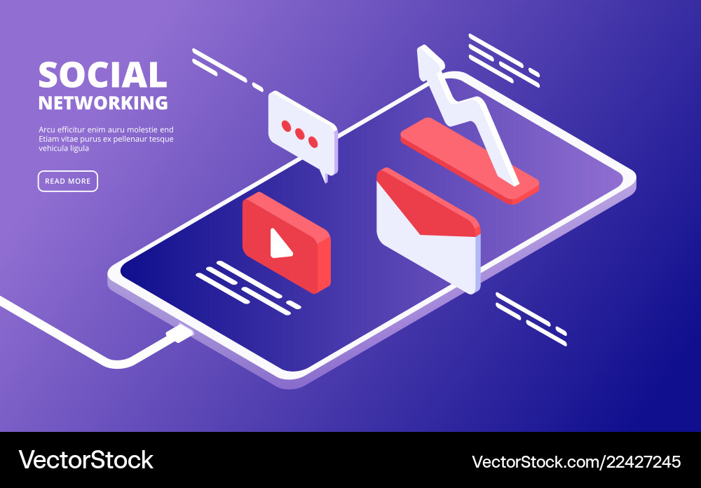 Social media and phone internet marketing like Social media and phone internet marketing like vector image