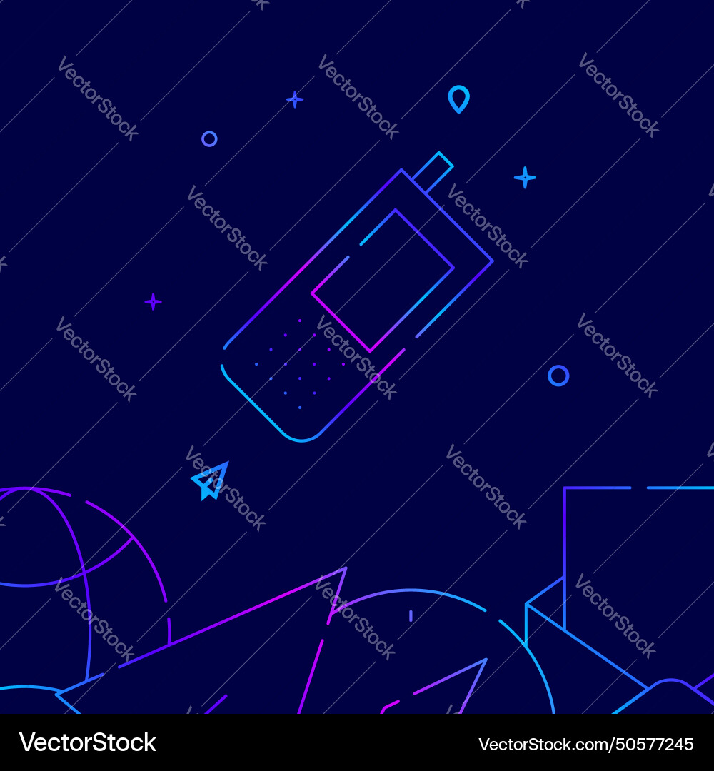 Walkie-talkie push-button telephone gradient line Vector Image