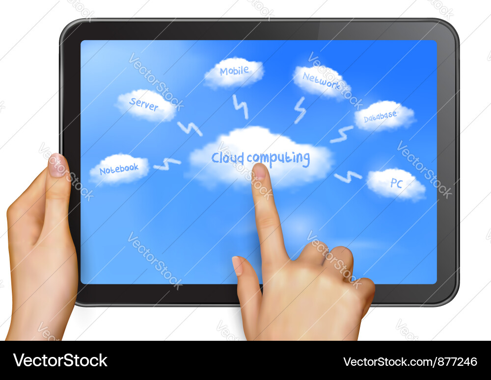 Cloud Computing Touch Screen vector image