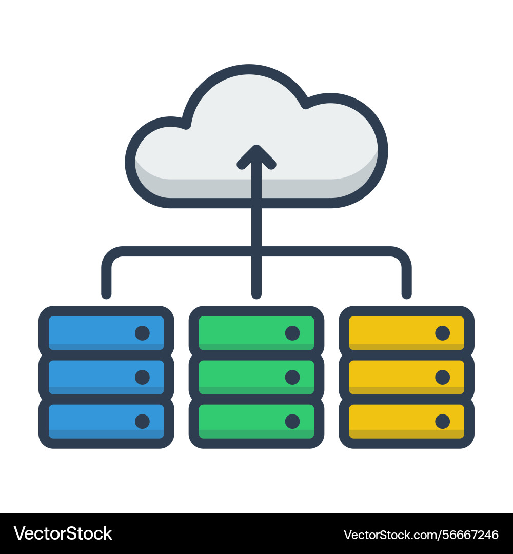Cloud database color icon Cloud database color icon vector image