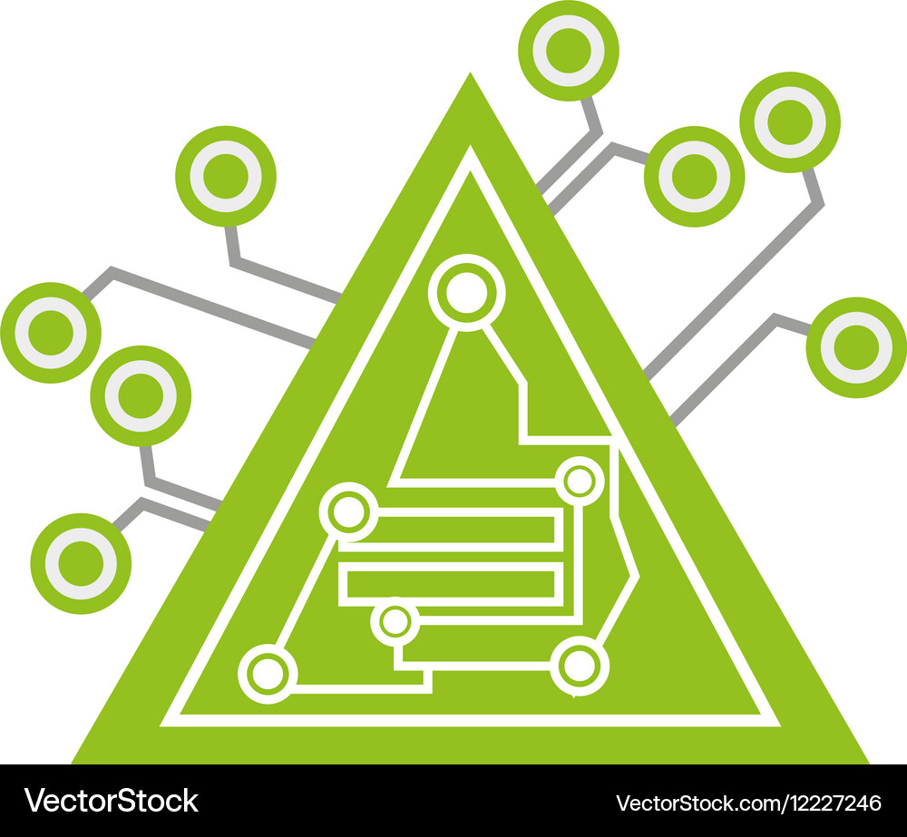 Computer circuit triangle electronic component Vector Image
