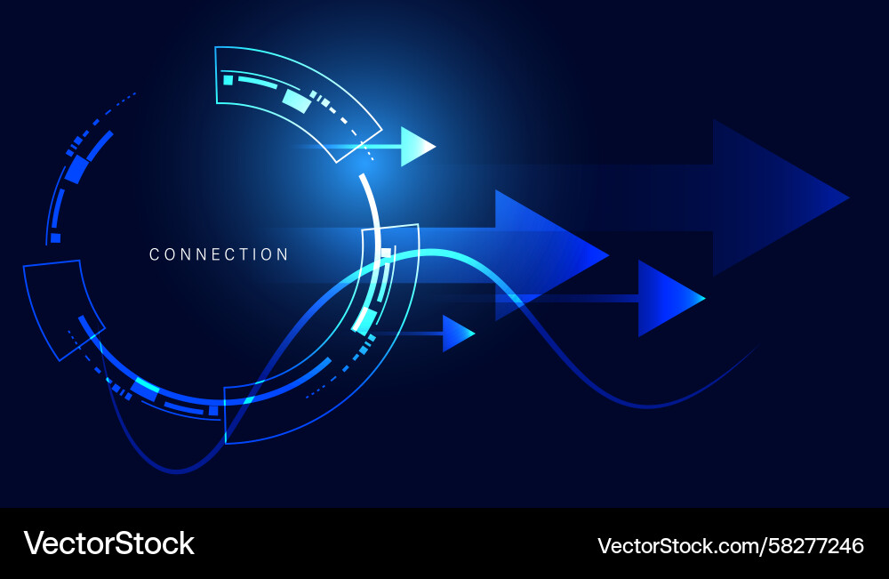 Digital Connection & Network Flow Vector Image