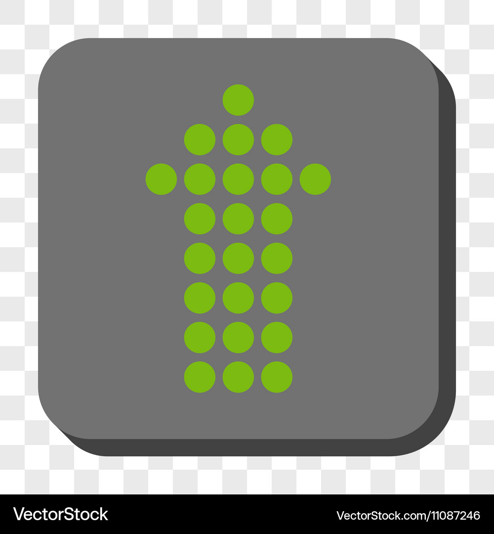 Dotted arrow up rounded square button Vector Image