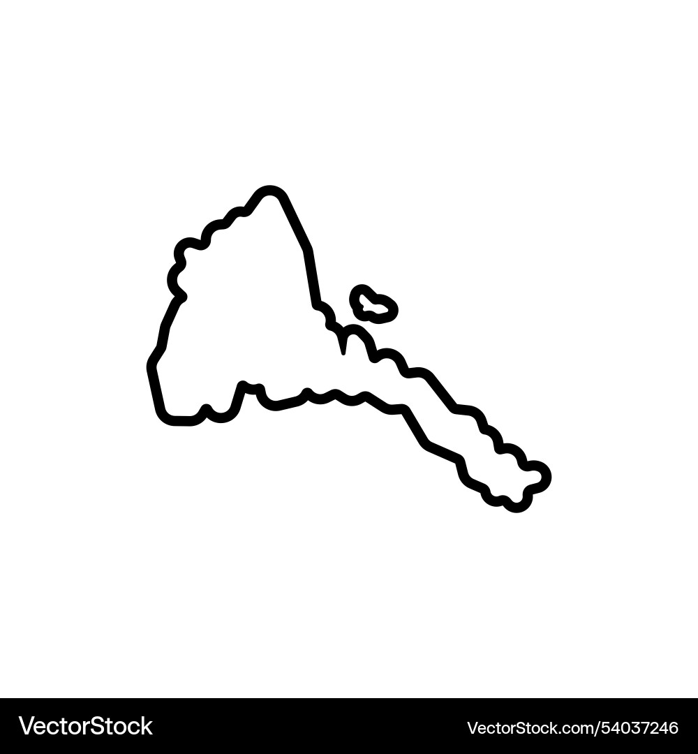 Eritrea country map black line border icon Vector Image