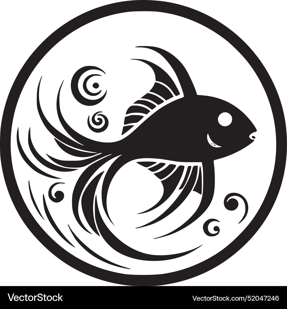 Goldfish - minimalist and simple silhouette Vector Image