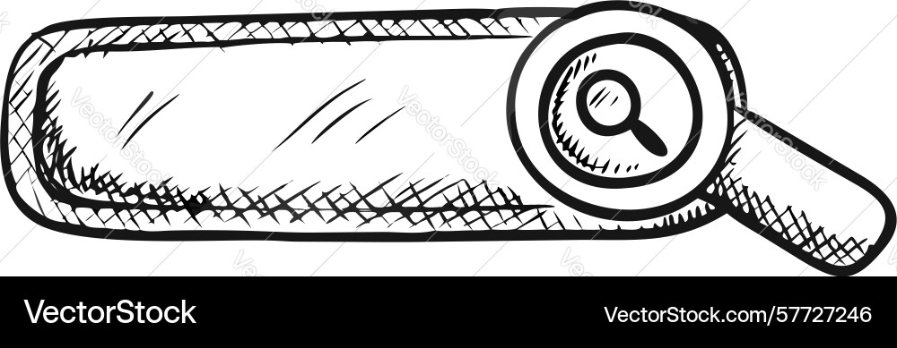 Hand-drawn search bar icon design generative ai Vector Image
