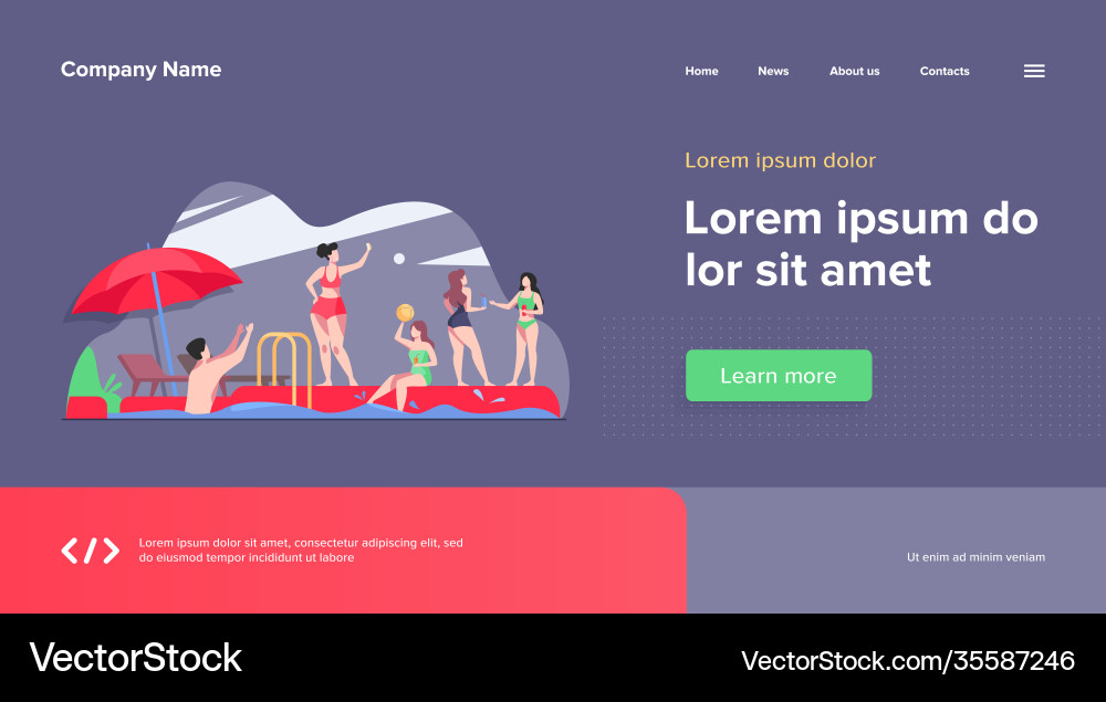 Happy people enjoying swimming pool party vector image