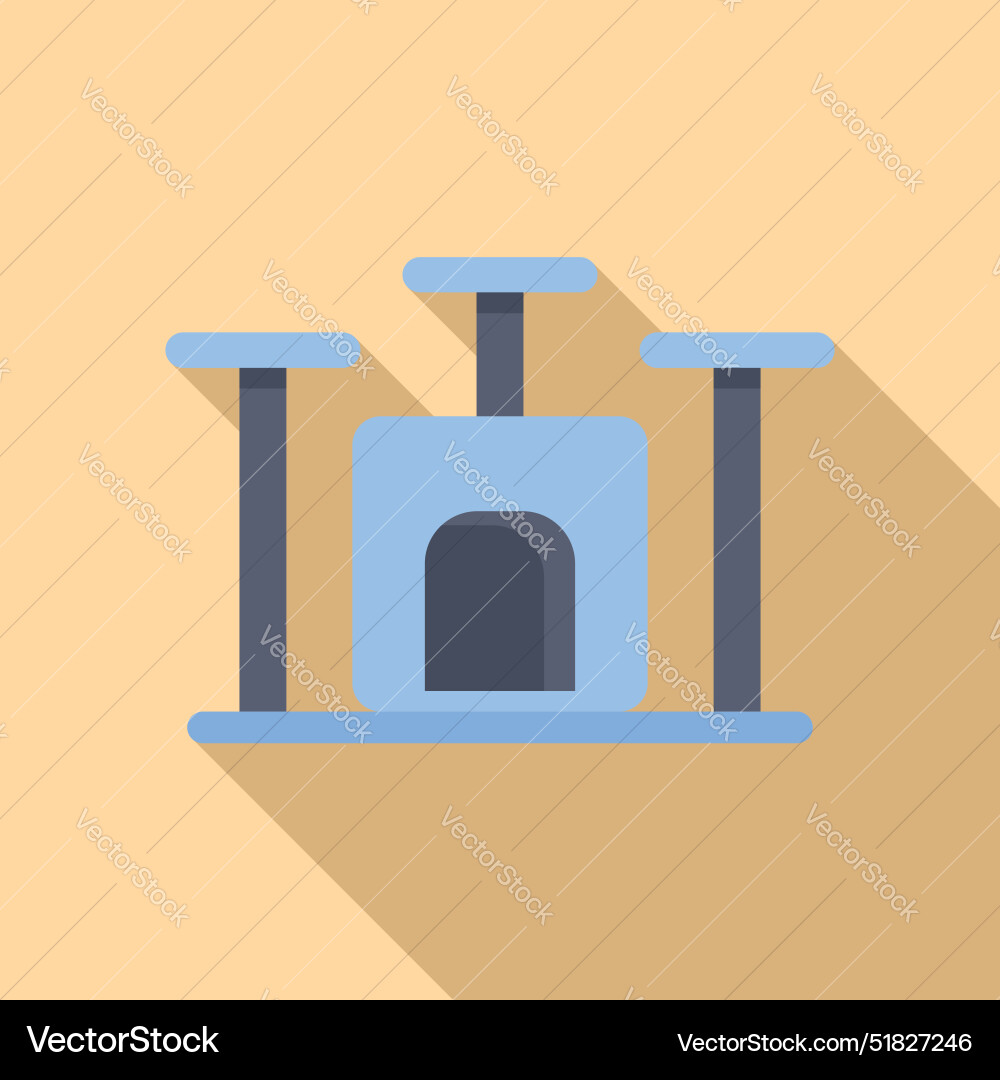 Modern cat tree with scratching posts for playful Modern cat tree with scratching posts for playful Vector Image