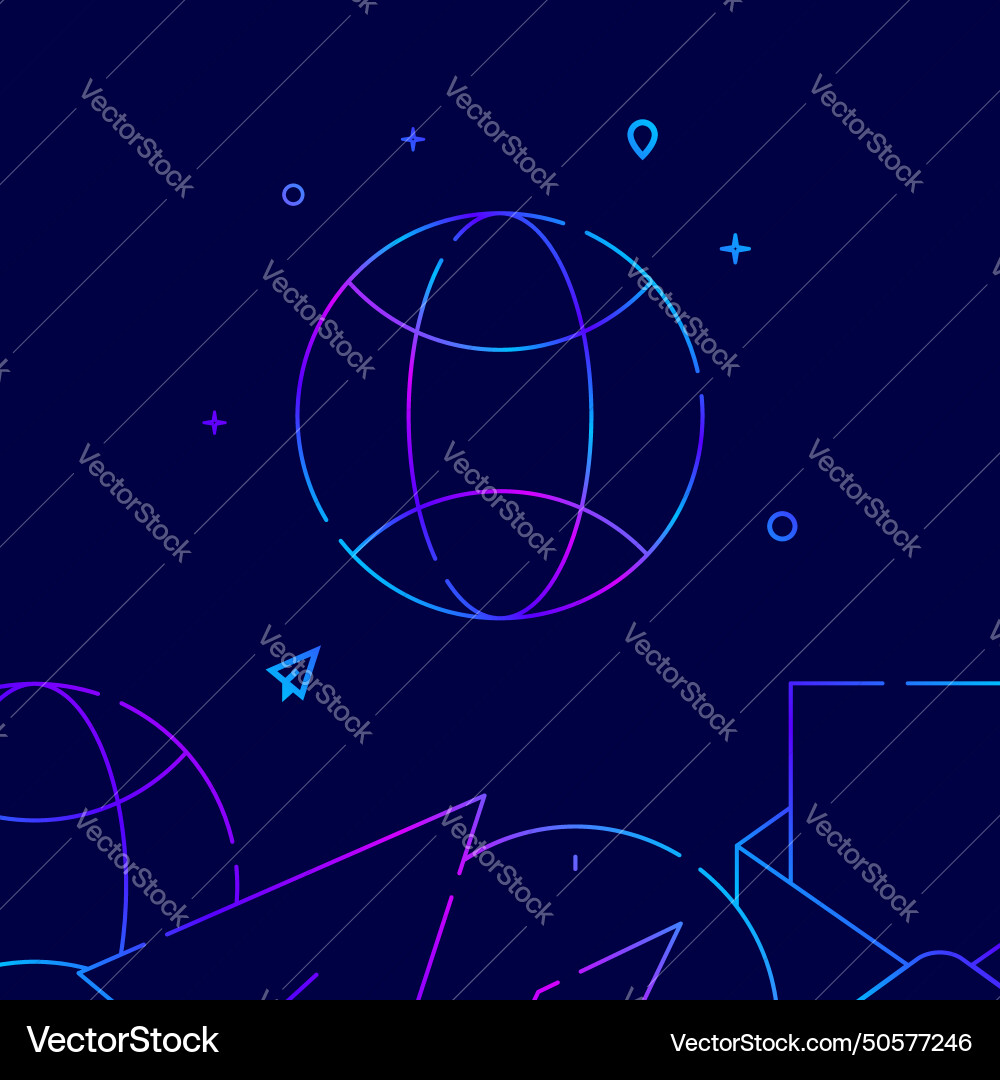 Planet globe gradient line icon Vector Image