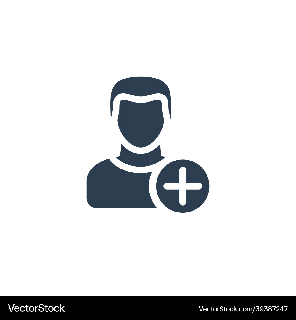 Add user new friend follower member and plus Vector Image