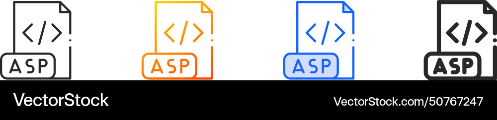 Asp iconthin linear gradient blue stroke and bold Vector Image