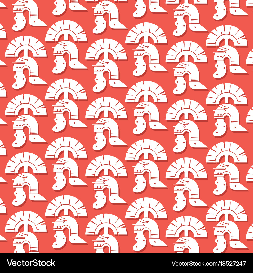 Background pattern with roman helmets vector image