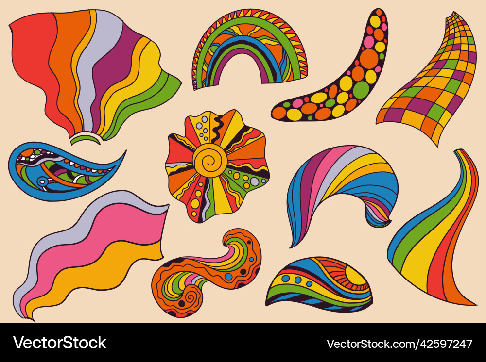 Collection of retro colorful stickers Collection of retro colorful stickers vector image