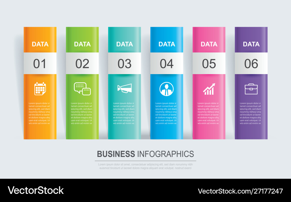 Data Tab Paper Index - 6 Templates vector image