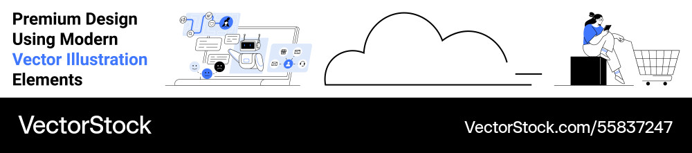 Digital design concepts with technology cloud Vector Image