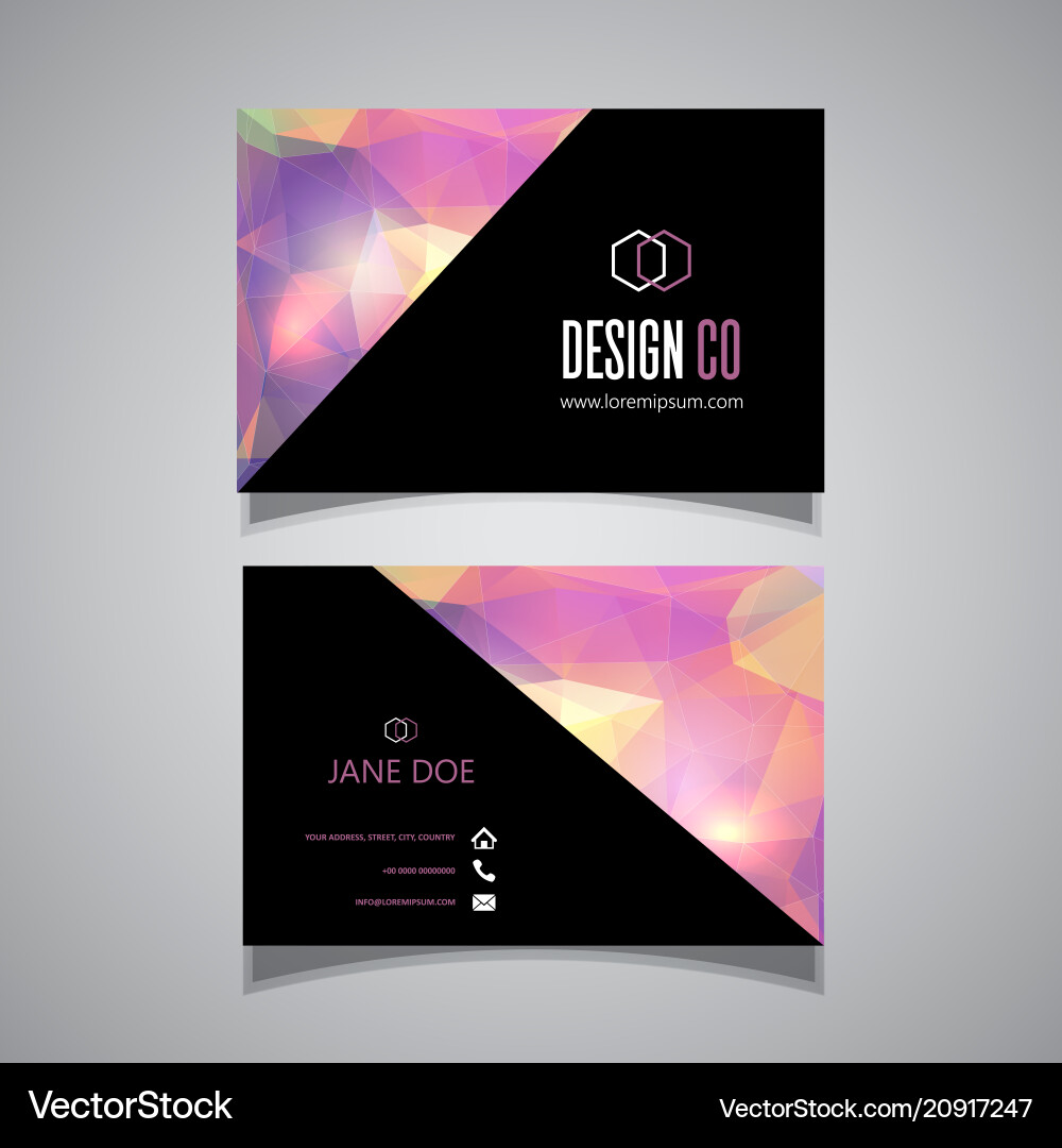 Geometric Low Poly Business Card Vector Image