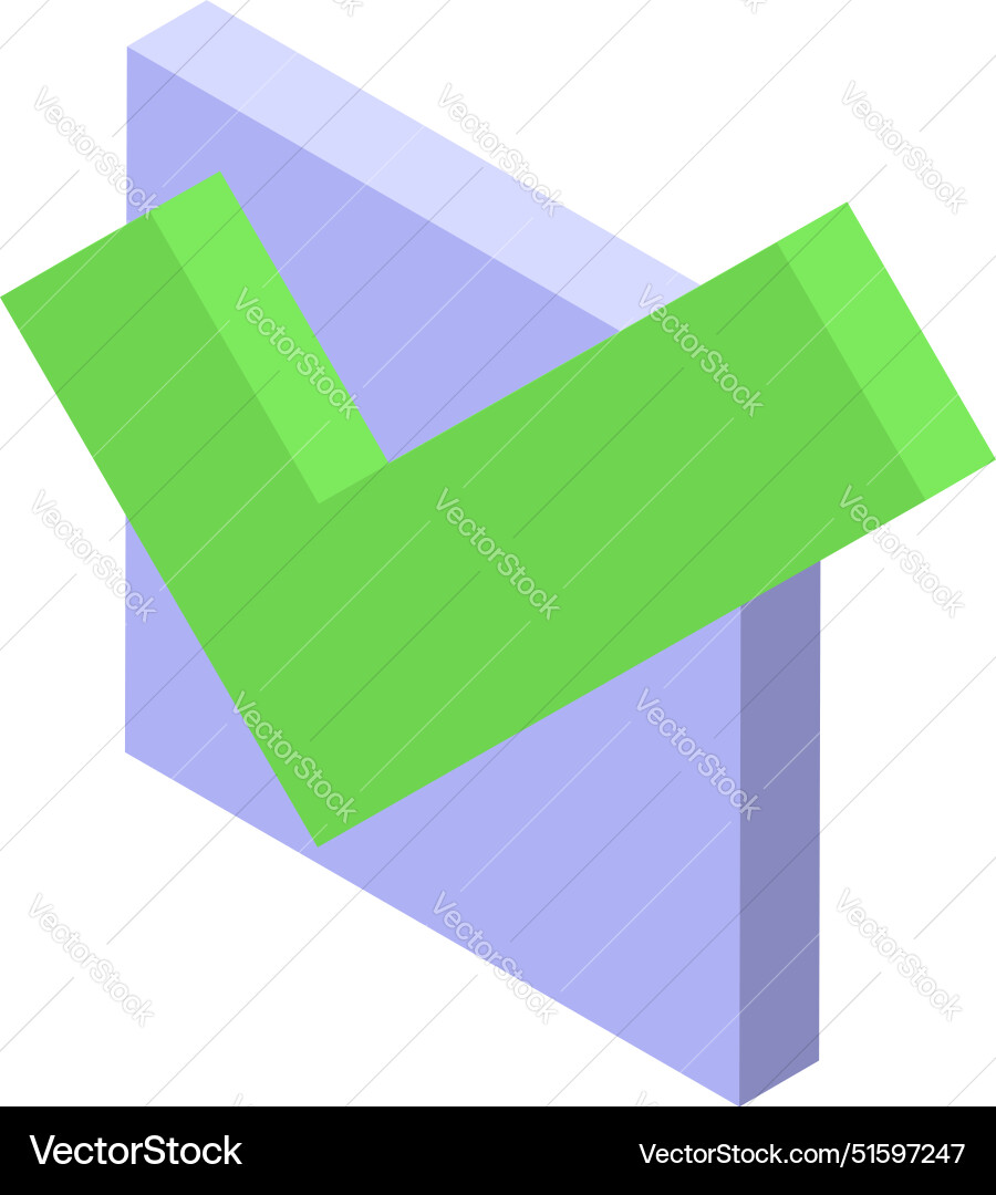 Green check mark approving an abstract rectangular Green check mark approving an abstract rectangular Vector Image
