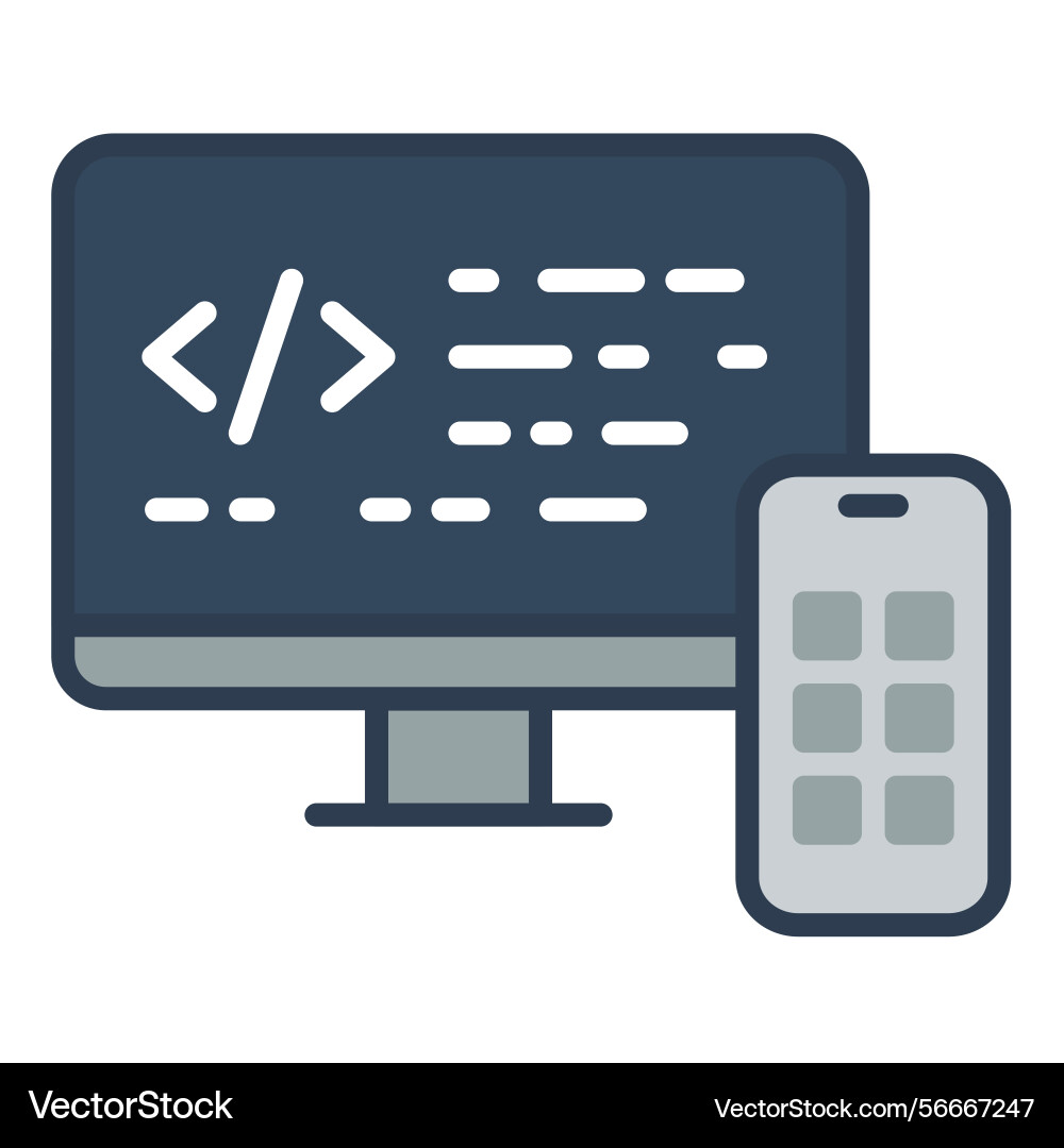 Laptop with script color icon vector image