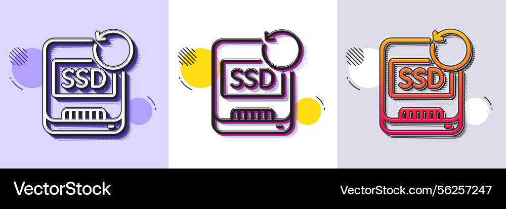 Recovery ssd line icon backup data sign restore Recovery ssd line icon backup data sign restore vector image