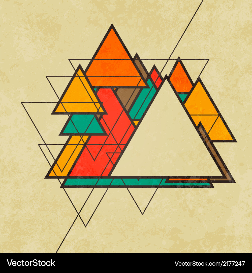 Retro Triangular Geometry Background vector image