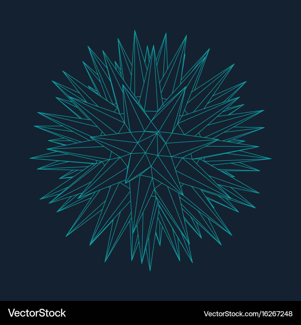 Abstract 3d illuminated distorted mesh sphere vector image