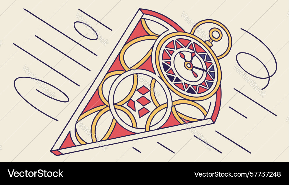 Abstract clock geometric shape concept design Vector Image