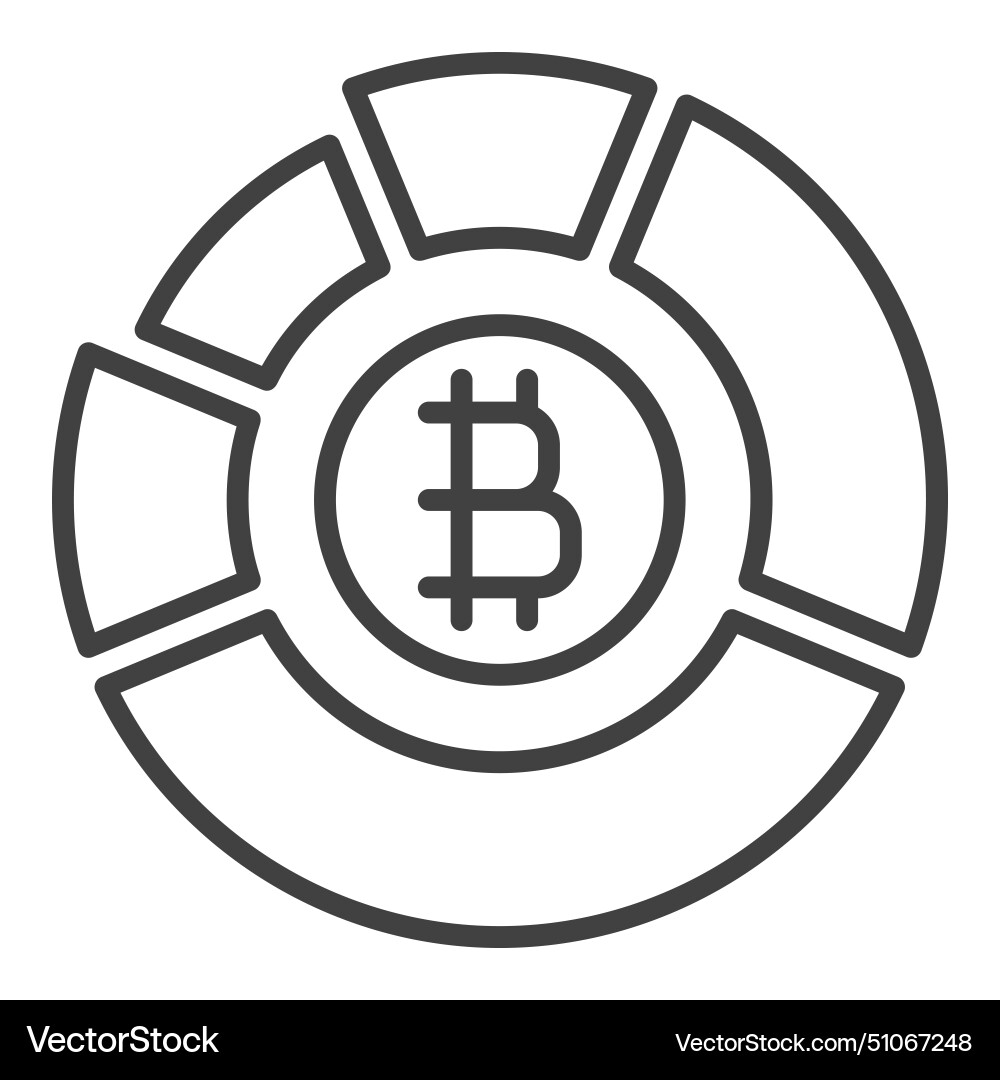 Bitcoin pie chart crypto trading stats thin line – Royalty-Free Vector |  VectorStock