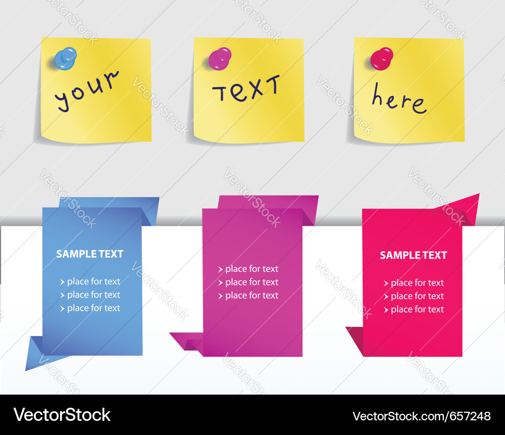 Colorful Paper Notes & Stickers Vector Image