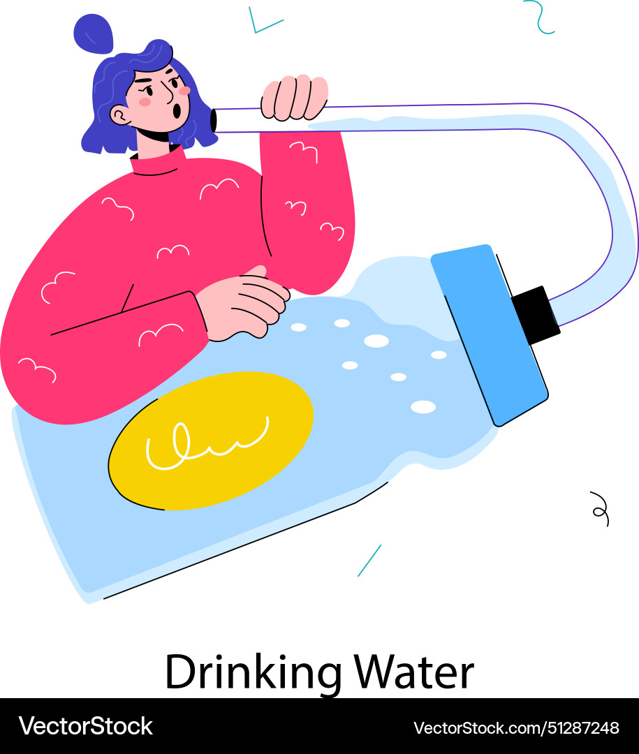 Drinking water Royalty Free Vector Image - VectorStock
