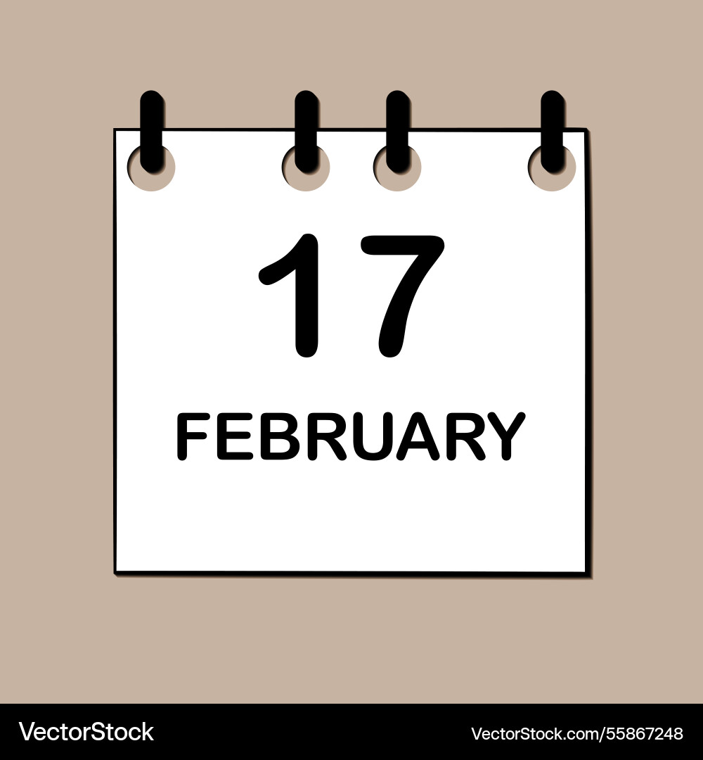 February daily calendar icon for design Royalty Free Vector