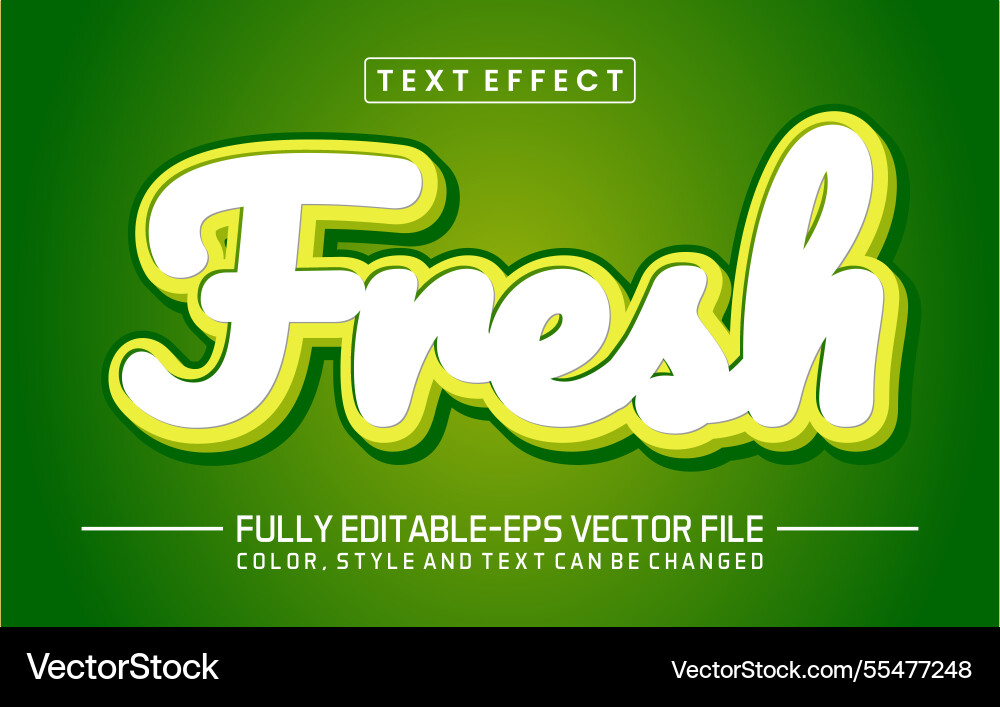 Fresh green font text effect editable Fresh green font text effect editable vector image