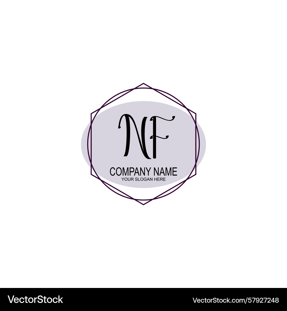 Handwriting logo concepts with initial nf Vector Image