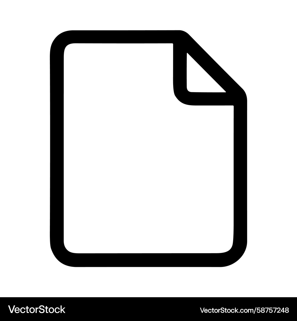 Paper Document Icon - Outline Vector Image