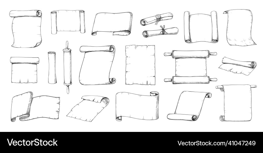 Ancient Scroll Paper Sketch vector image