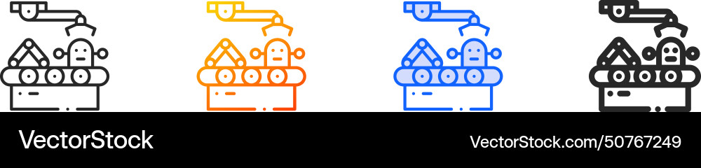 Assembling iconthin linear gradient blue stroke Assembling iconthin linear gradient blue stroke vector image